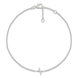 Diamond Initial X Bracelet 1/15 ct tw 10K White Gold 7.5"