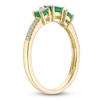 Thumbnail Image 2 of Oval-Cut Natural Emerald & Diamond Three-Stone Ring 1/20 ct tw 10K Yellow Gold