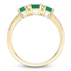Thumbnail Image 4 of Oval-Cut Natural Emerald & Diamond Three-Stone Ring 1/20 ct tw 10K Yellow Gold