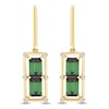 Thumbnail Image 1 of Baguette-Cut Brazilian Cruzeiro Tourmaline & Diamond Drop Earrings 1/10 ct tw 14K Yellow Gold