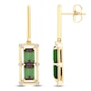 Thumbnail Image 2 of Baguette-Cut Brazilian Cruzeiro Tourmaline & Diamond Drop Earrings 1/10 ct tw 14K Yellow Gold