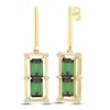 Thumbnail Image 3 of Baguette-Cut Brazilian Cruzeiro Tourmaline & Diamond Drop Earrings 1/10 ct tw 14K Yellow Gold