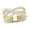 Thumbnail Image 1 of Shy Creation Pear-Shaped & Round-Cut Diamond Three-Row Crossover Ring 1 ct tw 14K Yellow Gold