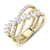 Thumbnail Image 2 of Shy Creation Pear-Shaped & Round-Cut Diamond Three-Row Crossover Ring 1 ct tw 14K Yellow Gold