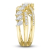 Thumbnail Image 3 of Shy Creation Pear-Shaped & Round-Cut Diamond Three-Row Crossover Ring 1 ct tw 14K Yellow Gold