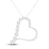 Thumbnail Image 1 of Diamond Heart Pendant Necklace 1/2 ct tw Round 10K White Gold 18"