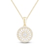 Thumbnail Image 1 of Multi-Diamond Open Halo Necklace 1/4 ct tw 10K Yellow Gold 19"