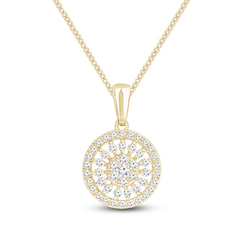 Main Image 1 of Multi-Diamond Open Halo Necklace 1/4 ct tw 10K Yellow Gold 19"