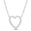 Thumbnail Image 3 of Diamond Heart Necklace 1/10 ct tw Round-cut 10K White Gold
