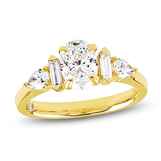 Storied Diamond Desert Sands of Eternity Oval-Cut Engagement Ring 1-5/8 ct tw 18K Yellow Gold