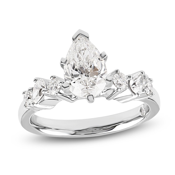 Storied Diamond Desert Sands of Eternity Pear-Shaped Engagement Ring 2 ct tw Platinum