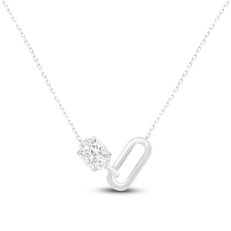 Jared Signature Oval-Cut Lab-Grown Diamond Link Necklace 1/2 ct tw 14K White Gold 18"