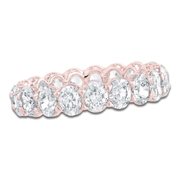 Certified Oval-Cut Diamond Eternity Band 3 to 4 ct tw 14K Rose Gold