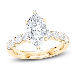 Certified Marquise-Cut Lab-Grown Diamond Engagement Ring 2-3/4 ct tw 14K Yellow Gold