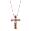 Thumbnail Image 1 of Le Vian Diamond Cross Necklace 3/8 ct tw Round 14K Strawberry Gold