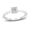 Thumbnail Image 1 of Diamond Solitaire Engagement Ring 1/2 ct tw Bezel-Set Princess 14K White Gold (I2/I)