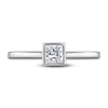 Thumbnail Image 3 of Diamond Solitaire Engagement Ring 1/2 ct tw Bezel-Set Princess 14K White Gold (I2/I)
