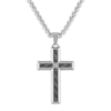 Thumbnail Image 0 of Diamond Cross Necklace 1/10 ct tw Round Stainless Steel 22"