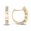 Thumbnail Image 1 of Natural Opal Clip-On Hoop Earrings 10K Yellow Gold