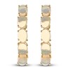 Thumbnail Image 2 of Natural Opal Clip-On Hoop Earrings 10K Yellow Gold