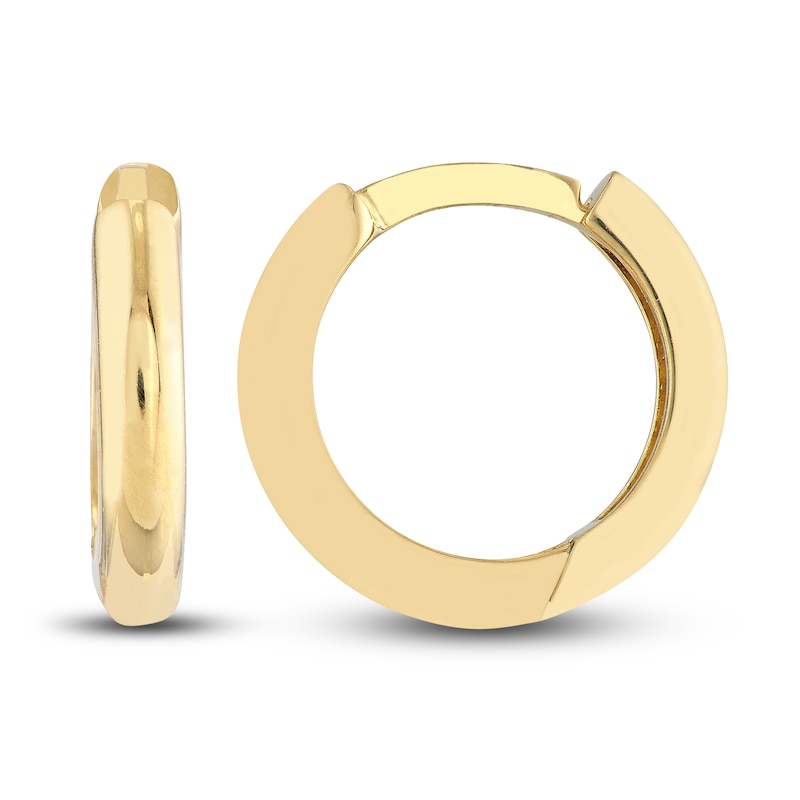 Main Image 2 of Polished Round Huggie Earrings 14K Yellow Gold 11.5mm