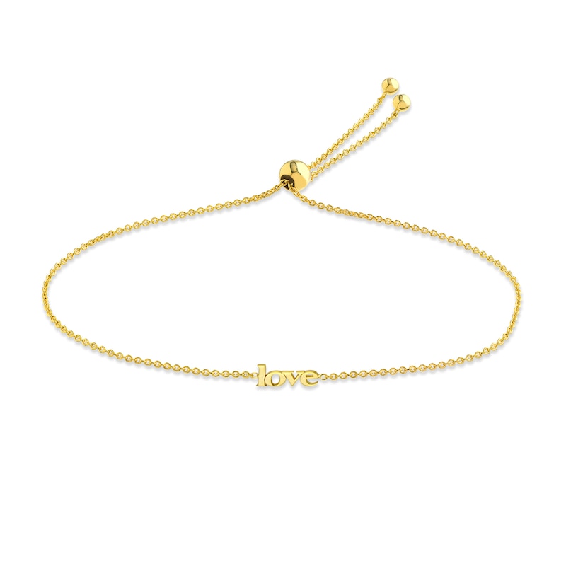 Main Image 1 of Mini "LOVE" Bolo Bracelet 14K Yellow Gold