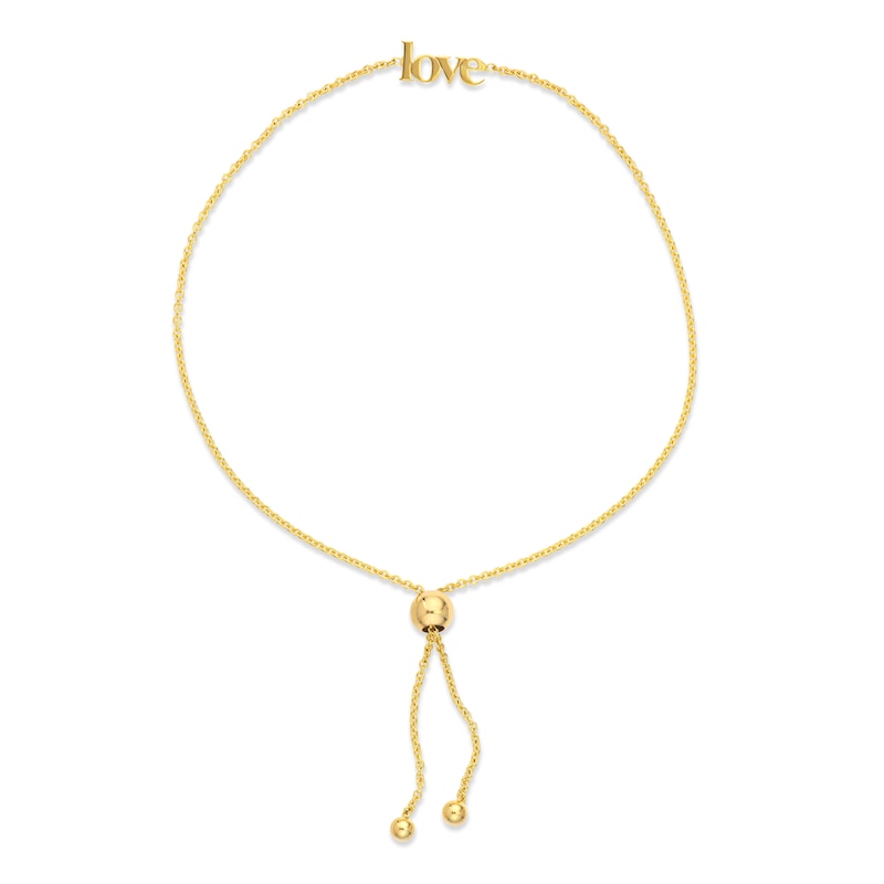 Main Image 2 of Mini "LOVE" Bolo Bracelet 14K Yellow Gold