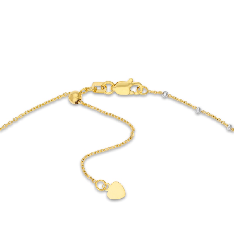 Main Image 3 of Saturn Solid Choker Necklace 14K Two-Tone Gold 13" Adj.