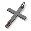 Thumbnail Image 1 of Marco Dal Maso Men's Natural Garnet Cross Charm Sterling Silver