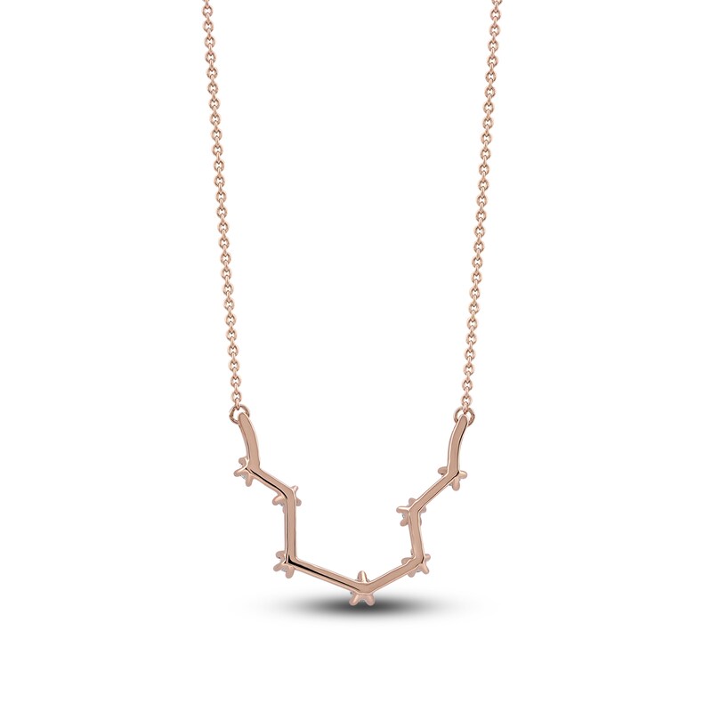 Main Image 3 of Diamond Aquarius Constellation Necklace 1/6 ct tw Round 14K Rose Gold