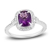Thumbnail Image 0 of Natural Amethyst Engagement Ring 1/3 ct tw Diamonds 14K White Gold