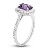 Thumbnail Image 1 of Natural Amethyst Engagement Ring 1/3 ct tw Diamonds 14K White Gold