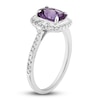 Thumbnail Image 2 of Natural Amethyst Engagement Ring 1/3 ct tw Diamonds 14K White Gold