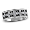 Thumbnail Image 1 of Men's Black & White Diamond Anniversary Ring 1/3 ct tw Round 14K White Gold