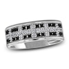 Thumbnail Image 0 of Men's Black & White Diamond Anniversary Ring 1/3 ct tw Round 14K White Gold