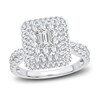 Thumbnail Image 0 of Diamond Triple Halo Engagement Ring 1-1/2 ct tw Round 14K White Gold