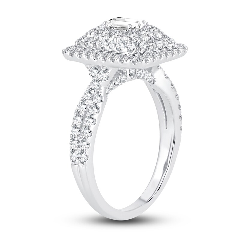 Main Image 2 of Diamond Triple Halo Engagement Ring 1-1/2 ct tw Round 14K White Gold
