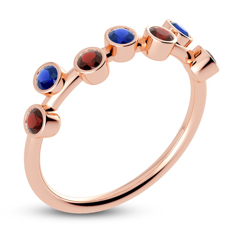 Main Image 2 of Juliette Maison Natural Garnet & Natural Blue Sapphire Ring 10K Rose Gold