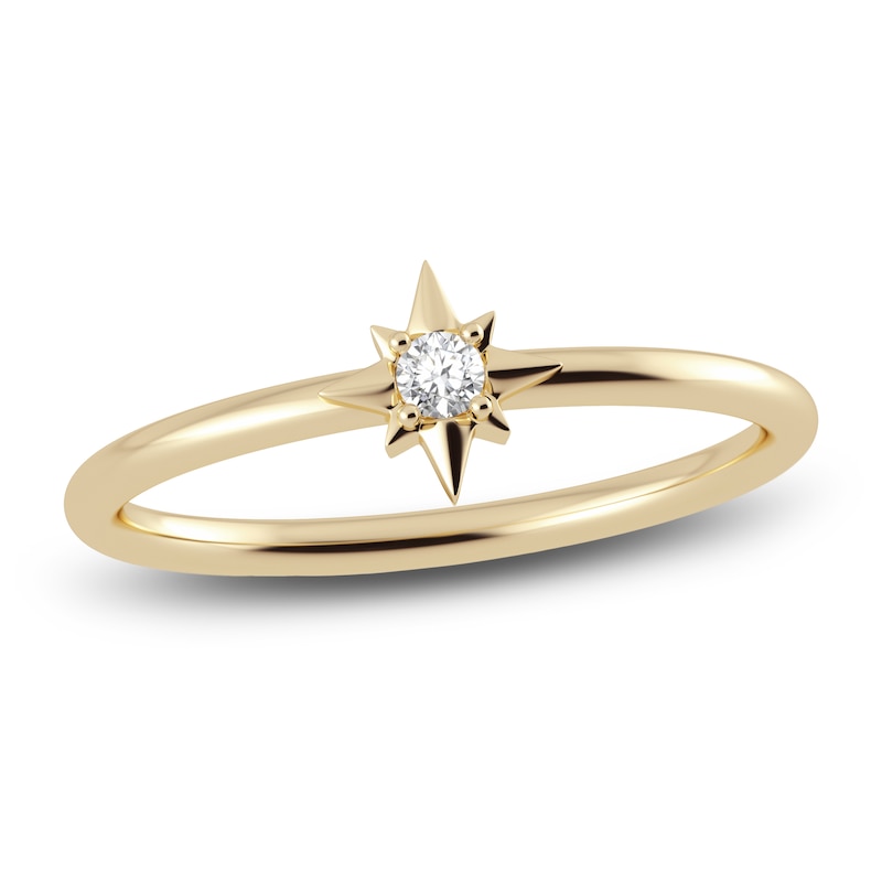 Juliette Maison Natural White Sapphire Ring 10K Yellow Gold