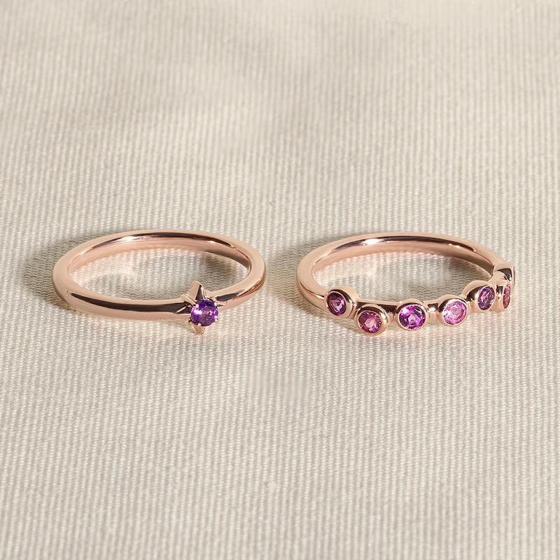 Main Image 4 of Juliette Maison Natural White Sapphire Ring 10K Yellow Gold