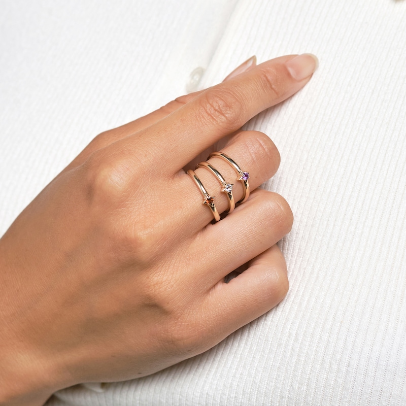 Main Image 5 of Juliette Maison Natural White Sapphire Ring 10K Yellow Gold