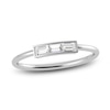 Thumbnail Image 1 of Juliette Maison Natural White Sapphire Baguette Bar Ring 10K White Gold
