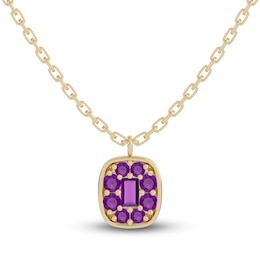 Juliette Maison Natural Amethyst Pendant Necklace 10K Yellow Gold
