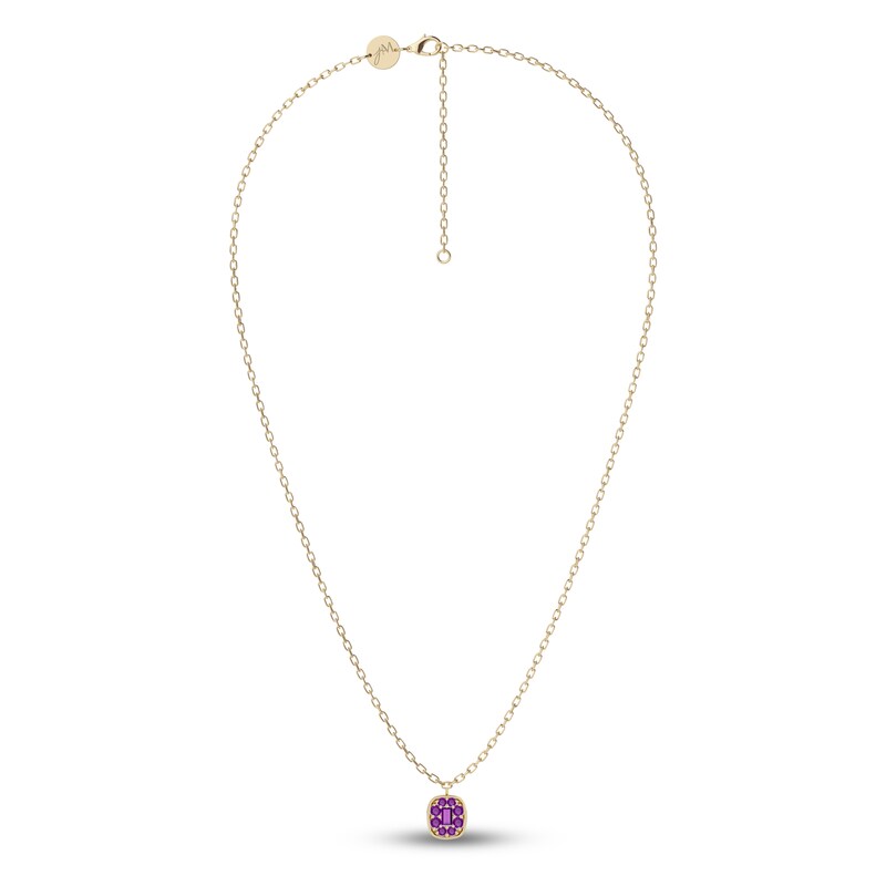Main Image 2 of Juliette Maison Natural Amethyst Pendant Necklace 10K Yellow Gold