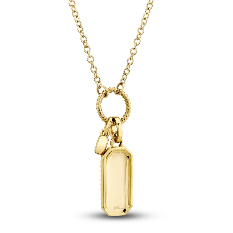 Main Image 2 of Shy Creation Diamond Tag Necklace 1/10 ct tw Round 14K Yellow Gold 18" SC55024167