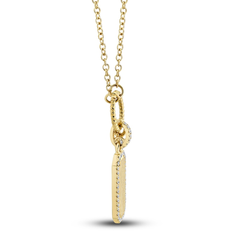 Main Image 3 of Shy Creation Diamond Tag Necklace 1/10 ct tw Round 14K Yellow Gold 18" SC55024167