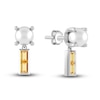 Thumbnail Image 1 of Juliette Maison Natural Citrine Baguette and Freshwater Cultured Pearl Earrings 10K White Gold