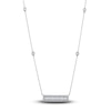 Thumbnail Image 1 of Diamond Bar Necklace 1 ct tw Baguette/Round 14K White Gold 18"