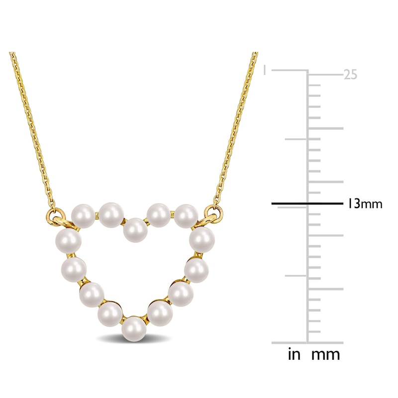 Main Image 2 of Freshwater Cultured Pearl Heart Necklace 14K Yellow Gold 17"