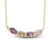 Thumbnail Image 2 of Kallati Oval-Cut Natural Multi-Sapphire Necklace 1/8 ct tw Diamonds 14K Yellow Gold 18"